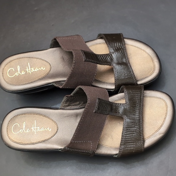 Nike Air/Cole Haan Woman's Brown Wedge Slingback Sandals,Size 7 B. - Picture 10 of 10